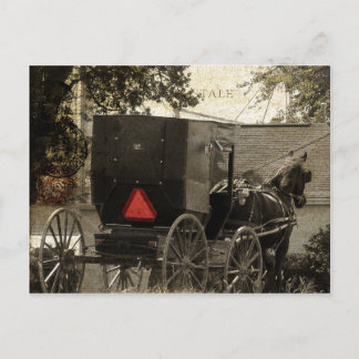 Art numérique de carte postale Amish Horse et Bugg