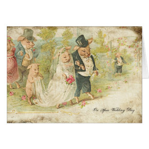 Art numérique de cochons de mariage vintage