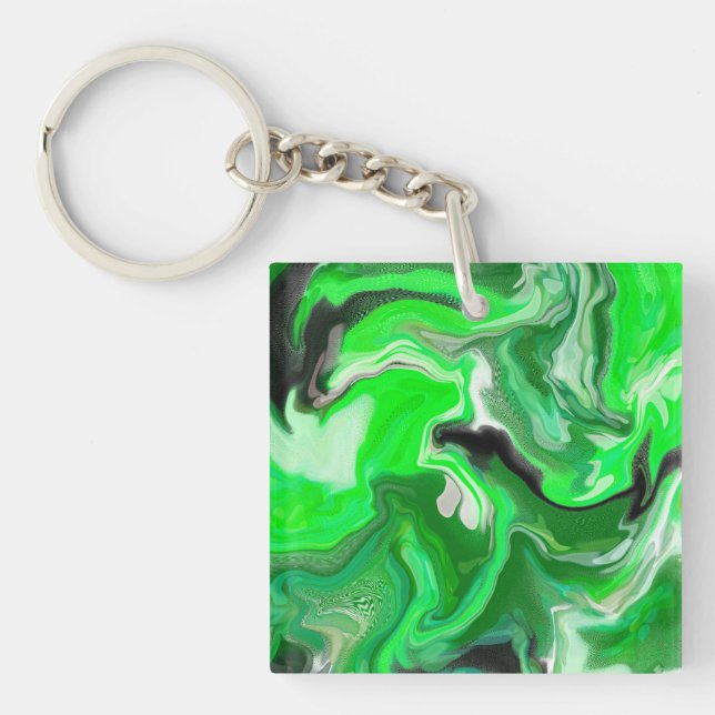 Art numérique vert en marbre fluide (Devant)