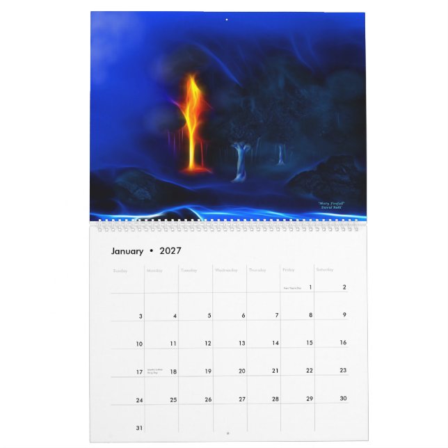 Art Oblique 2014 Calendar (Jan 2027)