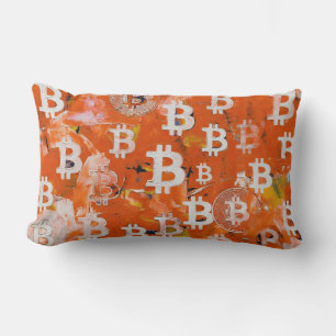 Art of Bitcoin (#5) oil painting Lumbar Pillow