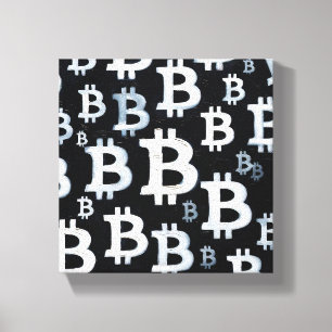 Art of Bitcoin (BW #1) oil painting Canvas Print