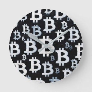 Art of Bitcoin (BW #1) oil painting Round Clock