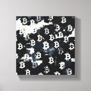 Art of Bitcoin (BW #6) oil painting Canvas Print