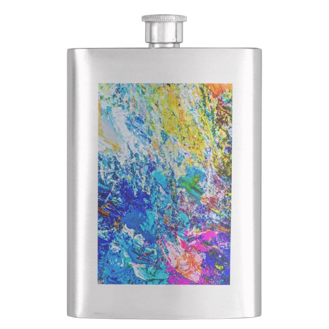 Art of colour palette hip flask (Front)