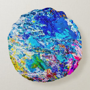 Art of colour palette round pillow