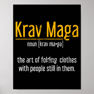 Art of Folding Clothes with People in Them Krav Poster