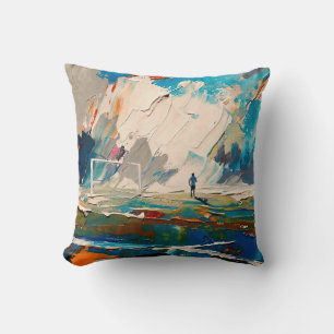 "Art of Football" (Style 2) Oil Painting Throw Pillow