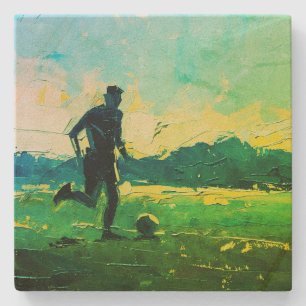 "Art of Football" (Style 4) Oil Painting  Stone Coaster