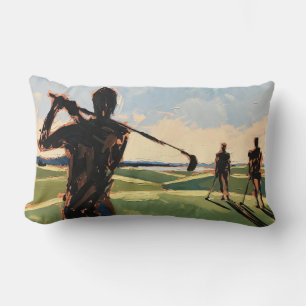 Art of Golf (#1) oil painting Lumbar Pillow