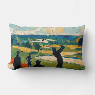 Art of Golf (#2) oil painting Lumbar Pillow