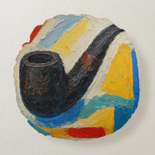 Art of Pipe (#7) Round Pillow