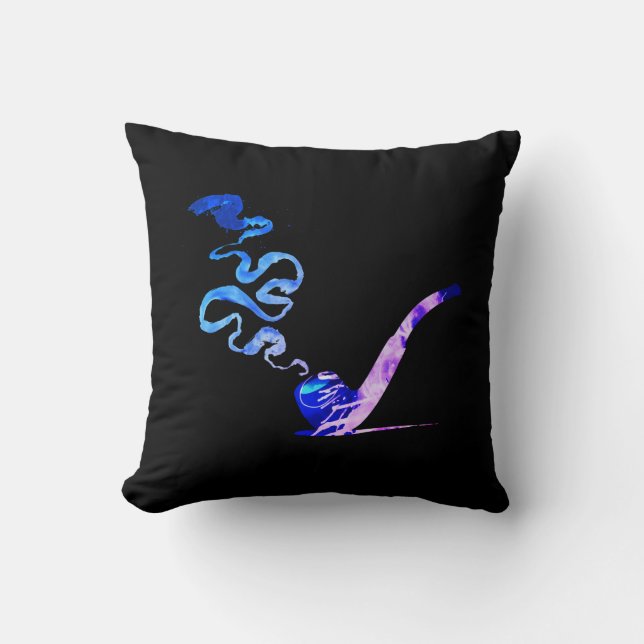 Art of Pipe Smoking (Miami: Black + White) Throw Pillow (Front)