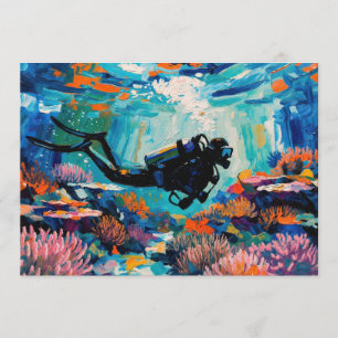 Art of Scuba Diving (#1) oil painting Holiday Card