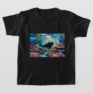 Art of Scuba Diving (#1) oil painting T-Shirt