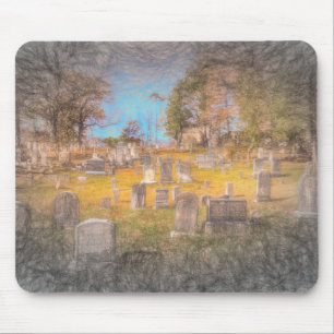 Art Of Sleepy Hollow Cemetery Mouse Pad