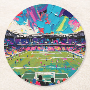 Art of Soccer (#3) Round Paper Coaster