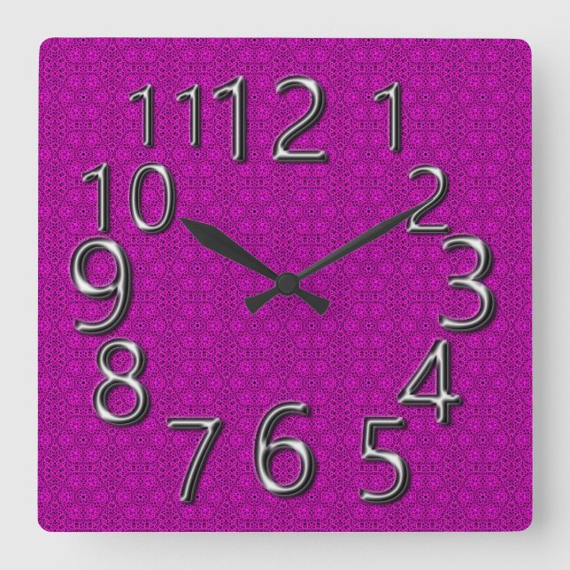 Art-Of-Time Magnificent Mauve Square  Square Wall Clock (Front)