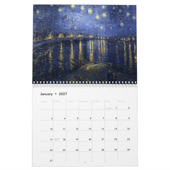 Art of Van Gogh Calendar (Jan 2027)