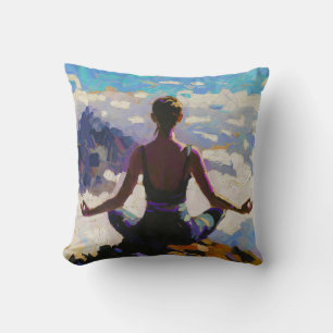 Art of Yoga: Balanced Beauty (Oil Painting No. 5) Throw Pillow