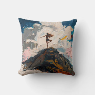 Art of Yoga: Balanced Beauty (Oil Painting No. 6) Throw Pillow