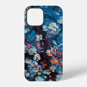 Art oil painting, cherry blossom flower, abstract, iPhone 12 case