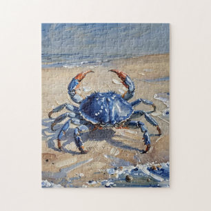 Art Oil Print of a Blue Crab Jigsaw Puzzle