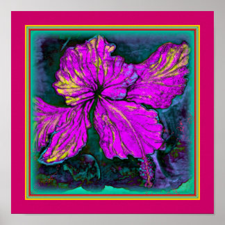 ART-ON-CANVAS."Hibiscus Hovering" Poster