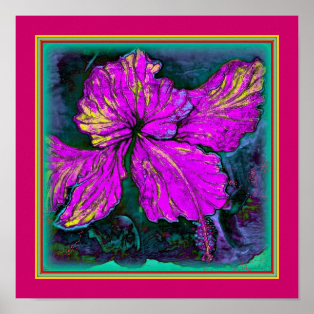 ART-ON-CANVAS."Hibiscus Hovering" Poster (Front)
