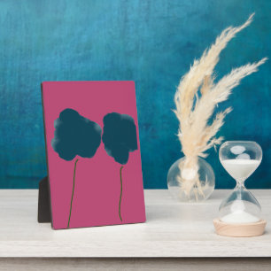 Art on Trees with red background Plaque