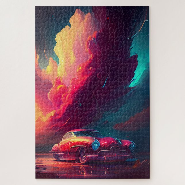 Art on Wheels Digital Car Portrait Jigsaw Puzzle (Vertical)