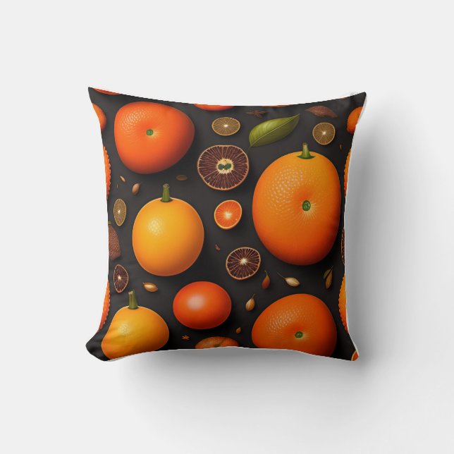 Art Orange design Throw Pillow (Front)