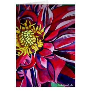 Art original de fleur d'abrégé sur fleur de dahl