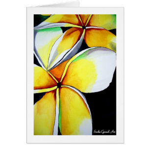 Art original de la fleur Tropical Jaune Frangipani