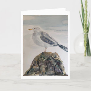 Art original Seagull sur carte blanche