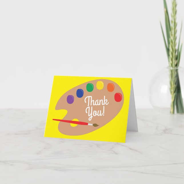 Art Paint Palette Cute 1st Birthday Party Card (Front)