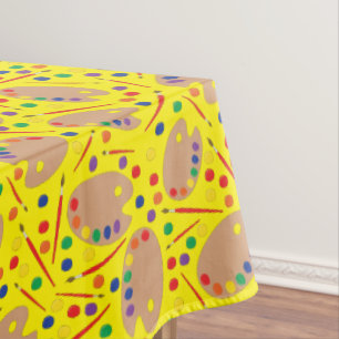Art Paint Palette Cute 1st Birthday Party Tablecloth
