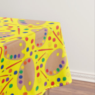 Art Paint Palette Cute 1st Birthday Party Tablecloth