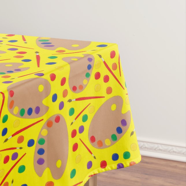 Art Paint Palette Cute Kid's Birthday Party Tablecloth (In Situ)