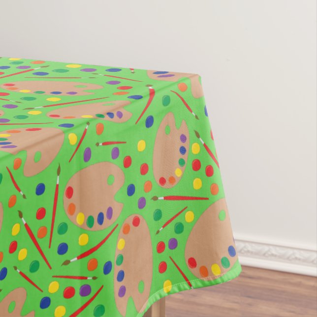 Art Paint Palette Kid's Birthday Artist Tablecloth (In Situ)