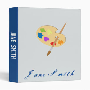 Art paint pallet with brush student folder binder