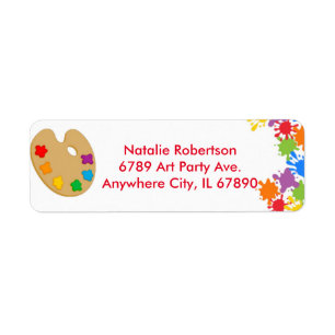 Art Paint Splash Birthday Party Address Labels