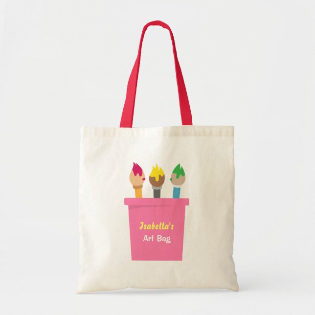 Art Paintbrushes Little Artist Girls Tote Bag (Front)
