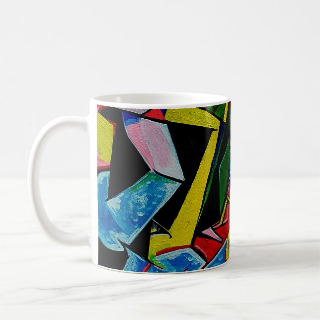 Art Painting Abstract Triangle Curve Square , pabl Coffee Mug (Left)