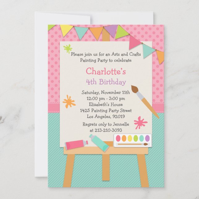 Art Painting Birthday Party Invitation (Front)
