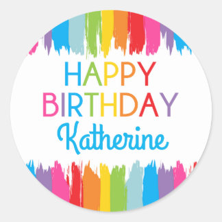 Art Painting Birthday Party Stickers