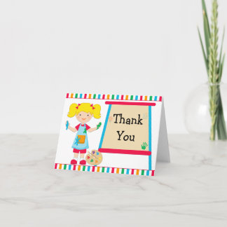 Art Painting Birthday Party Thank You Card
