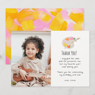 Art Painting Birthday Party Thank You Photo Invitation