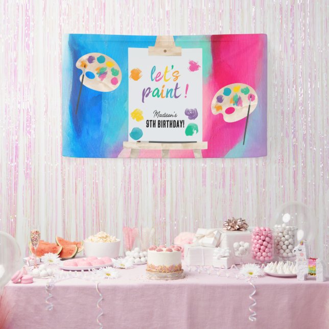 Art Painting Craft Artist Paint Birthday Theme Banner (Party)