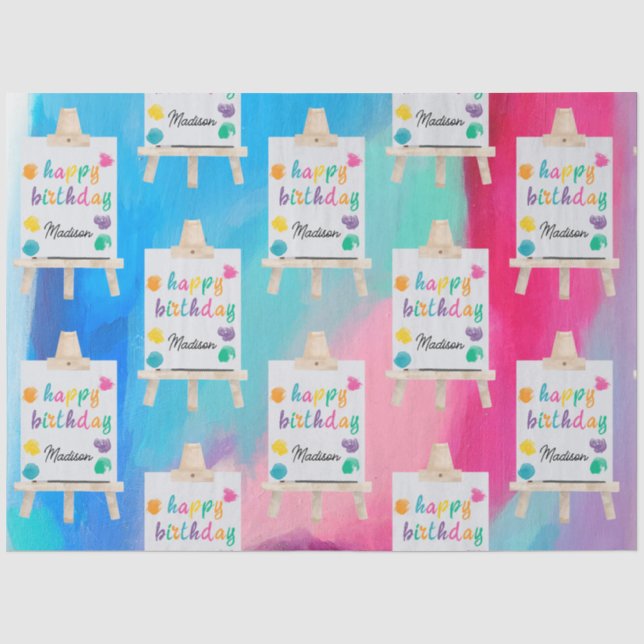 Art Painting Craft Artist Paint Birthday Theme Tissue Paper (Front)